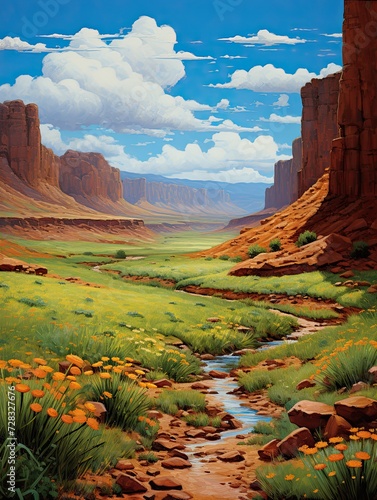 Wild West Cowboy Art Valley Landscape: Explore Breathtaking Wild West Canyon Views