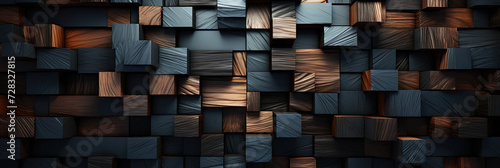 black abstract background wallpapers, wood blocks background,geometrics,Black and gold 3d background 
