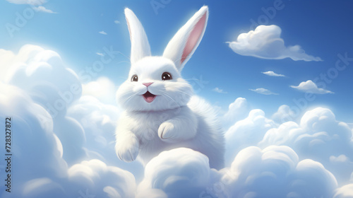 Cute smiling rabbit cartoon © Rimsha