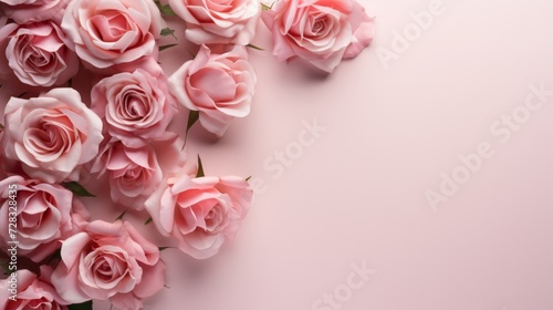 abstract minimalist background with rose flowers.