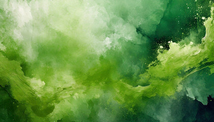 Abstract art green paint background with liquid fluid grunge texture.