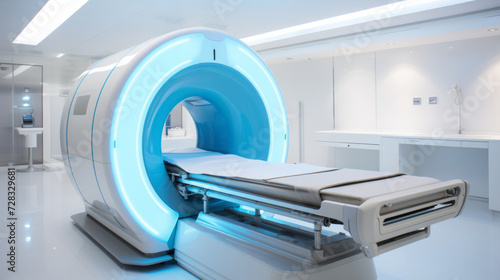 A state-of-the-art MRI scanner, offering high-resolution imaging for precise medical diagnostics. © olegganko