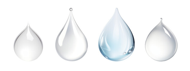 banner drops of water on a transparent background