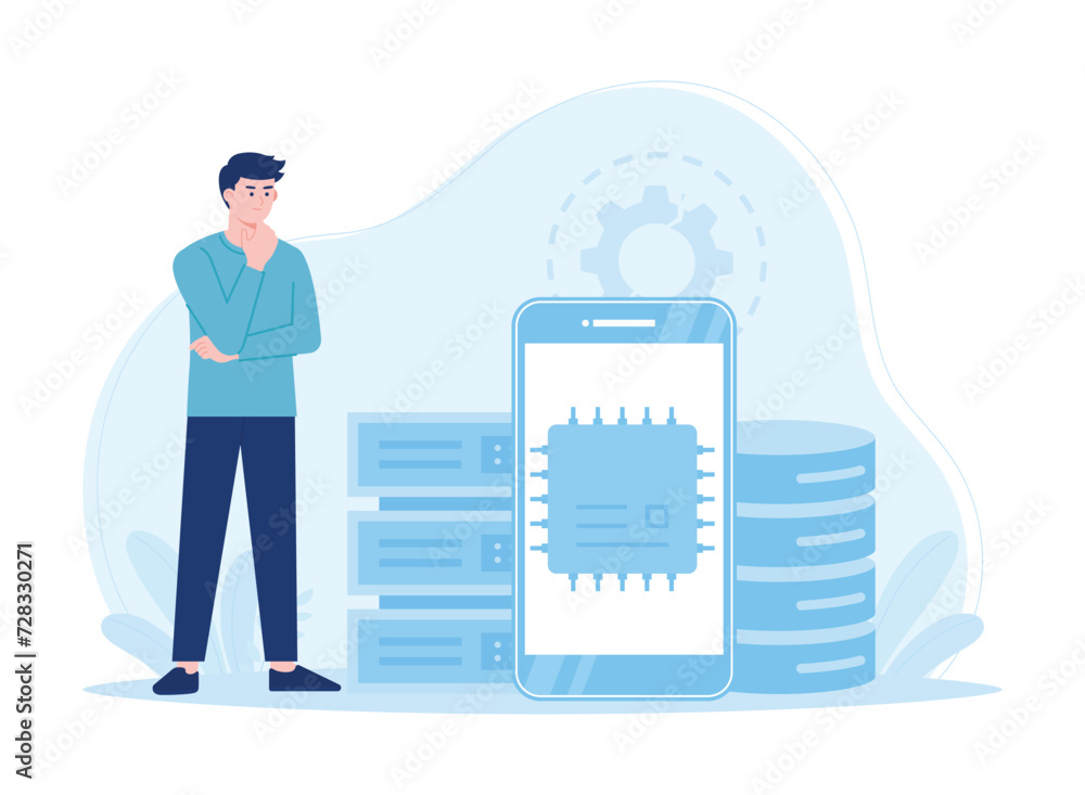 problems with cloud storage concept flat illustration problems with cloud storage concept flat illustration