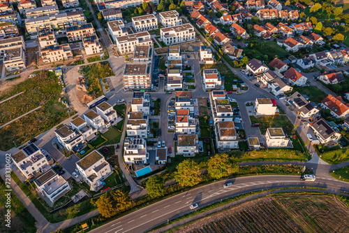 Wallpaper Mural Germany, Baden-Wurttemberg, Weinstadt, Aerial view of new development area and modern houses Torontodigital.ca