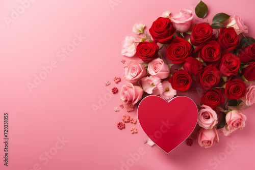 roses and gift box for valentine's day background