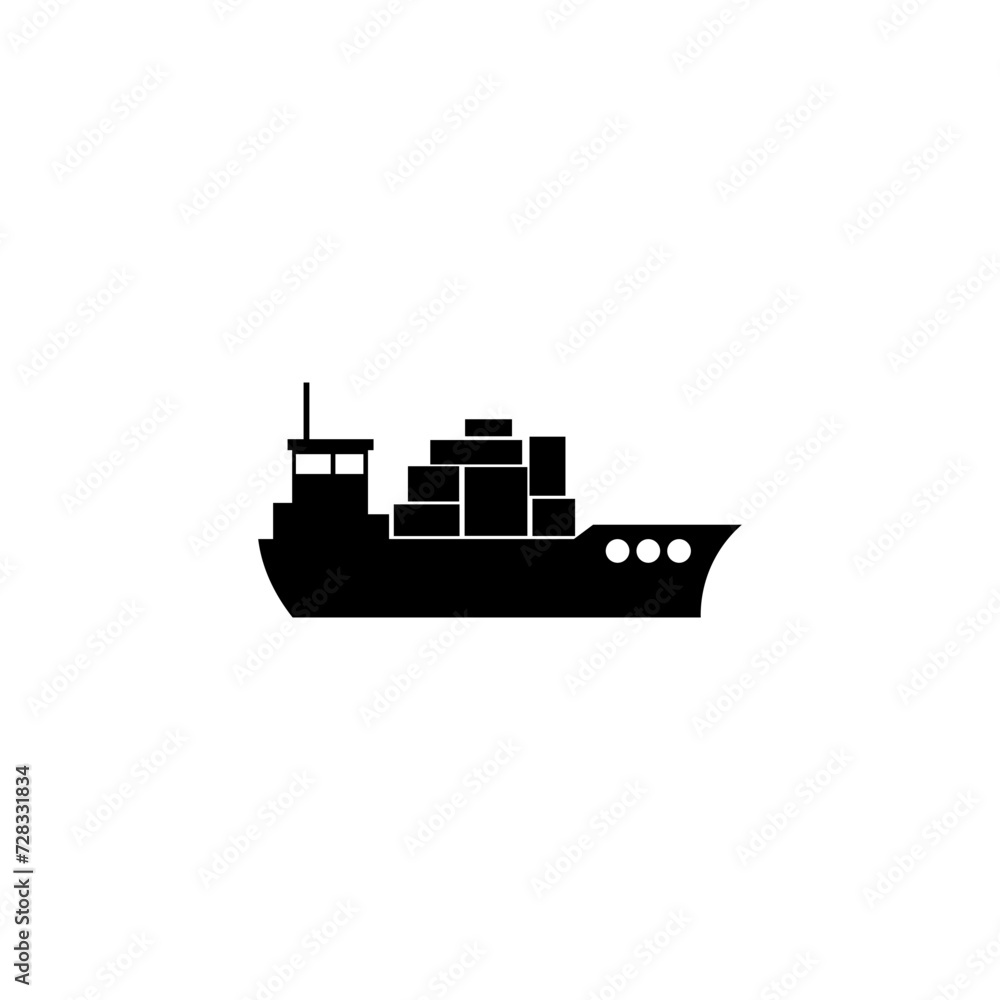 Obraz premium Cargo ship icon isolated on white background 