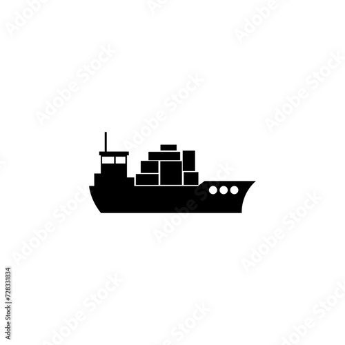 Cargo ship icon isolated on white background 