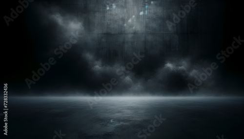 Monochrome scene with a subtle mist and dark tones. Generative AI.