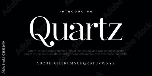 Quartz Elegant alphabet letters font and number. Classic Lettering Minimal Fashion Designs. Typography modern serif fonts and numbers. vector illustration