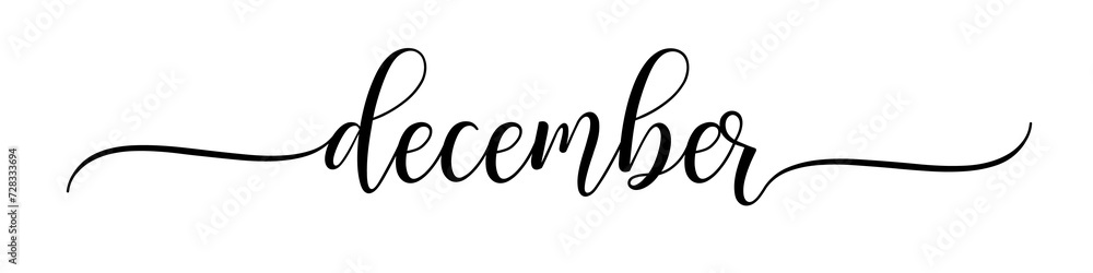 December – Calligraphy brush text banner with transparent background. December – Calligraphy brush text banner with transparent background.