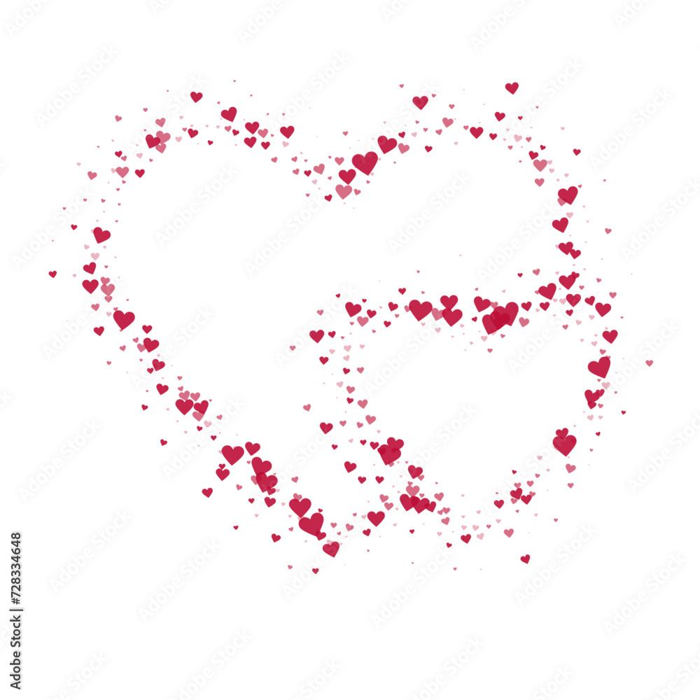 Red hearts scattered on white background. Red hearts scattered on white background.