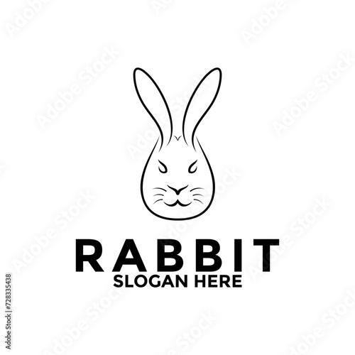 Rabbit Line art logo  Rabbit logo template vector icon symbol illustration