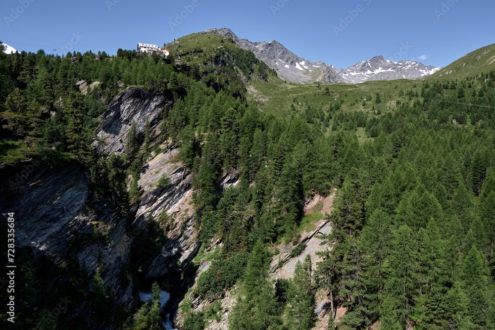 Summer landscape in the Alps in Val Venosta, South Tyrol Summer landscape in the Alps in Val Venosta, South Tyrol