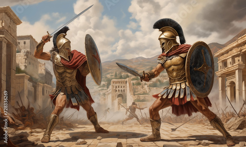 Ancient Greek Achilleas Hector Trojan War Iliad photo