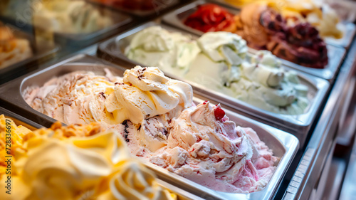 gelato ice cream dessert variety of flavors