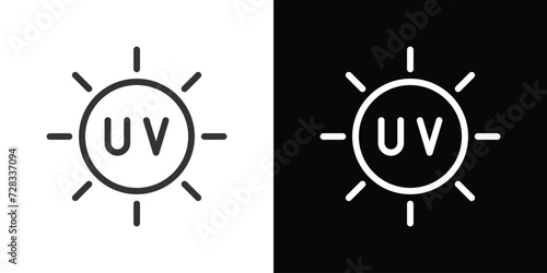 UV icon on black and white