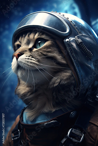 cat on space wallpaper photo