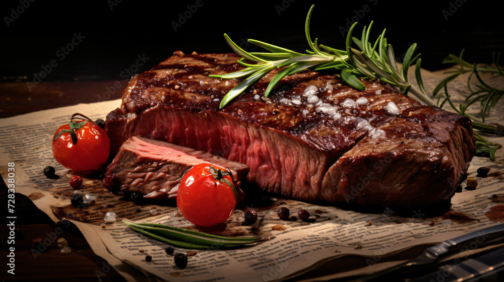 Stunning image of a delicious black angus steak