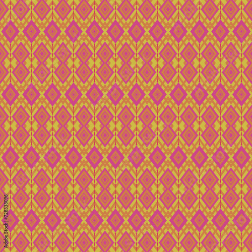 Seamless pattern with rhombuses in pink and yellow colors