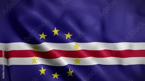 Cape Verde waving flag, Flag of Cape Verde Animation, Cape Verdean Flag Closeup, 4k Cape Verdean Flag Waving Animation photo