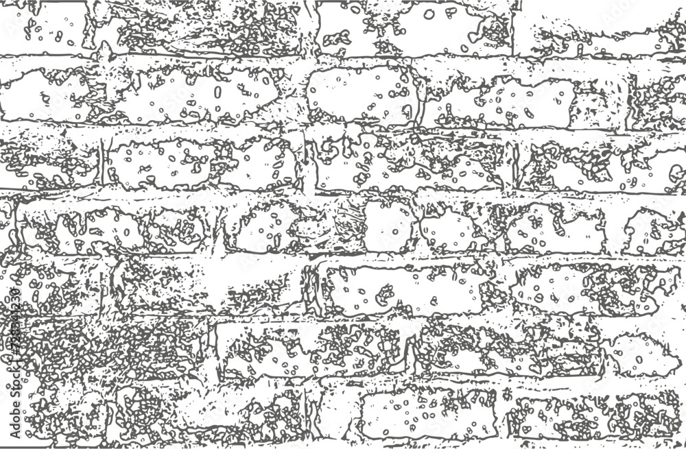 a black and white drawing of a brick wall, a set of four different brick walls, four different types of brick paving stones, vintage brick wall vector,