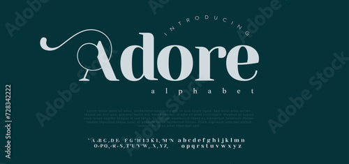 Adore elegant alphabet and tech fonts. Lines font regular uppercase and lowercase. Vector illustration.