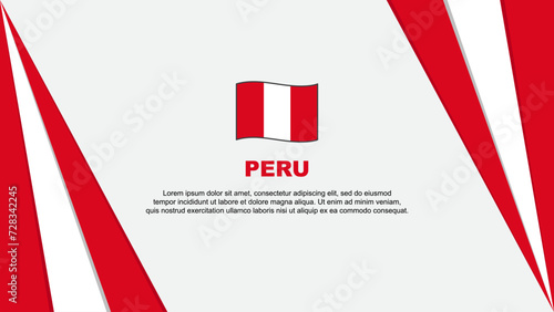 Peru Flag Abstract Background Design Template. Peru Independence Day Banner Cartoon Vector Illustration. Peru Flag