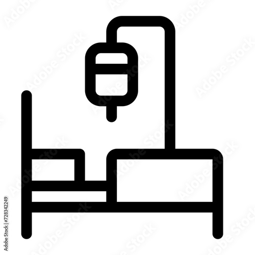 hospital bed line icon