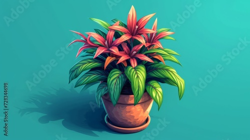 Botanical Bliss: Isometric Flower Pot Art