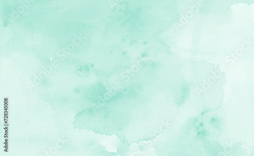 Mint abstract watercolor texture background. Green watercolour brush splash pattern. Pastel color background in paper art style. Vector turquoise illustration design