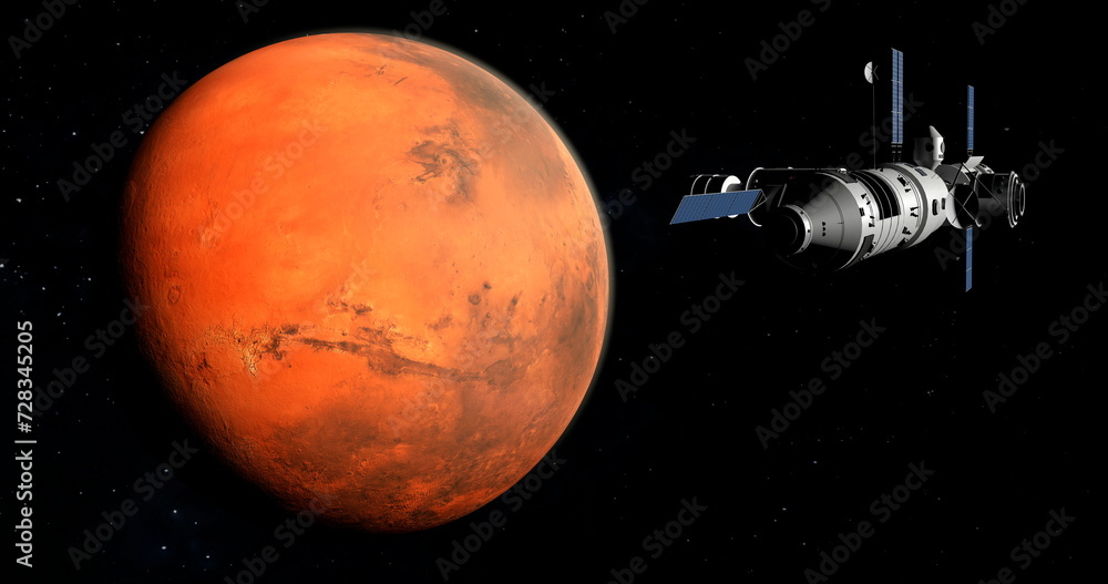 Space station in Mars's orbit.