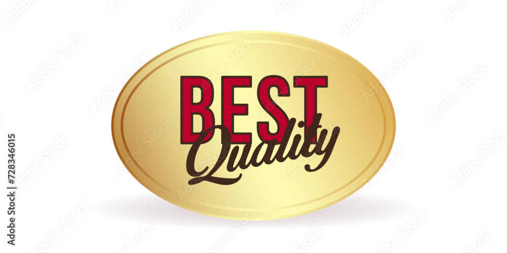 Best quality. Gold badge for use in the design of online stores and marketplaces. 3 D. Vector illustration. Best quality. Gold badge for use in the design of online stores and marketplaces. 3 D. Vector illustration.