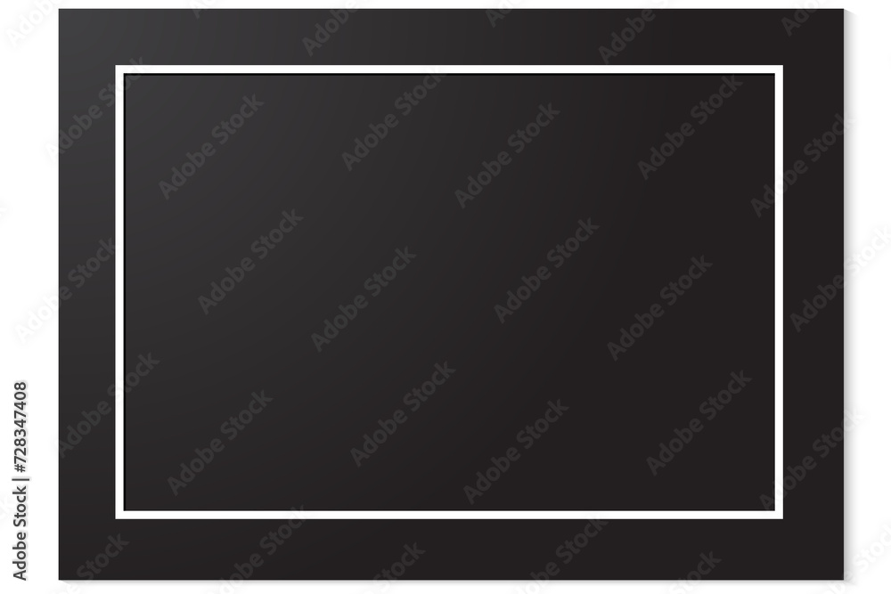 Black rectangular frame and white lines, with shadow, Transparent background. png Black rectangular frame and white lines, with shadow, Transparent background. png