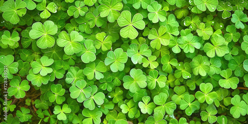 Green clover leaf isolated on blur background. with leaved shamrocks. St. Patrick's day holiday symbol. Lucky green clover and nature background Green clover leaf isolated on blur background. with leaved shamrocks. St. Patrick's day holiday symbol. Lucky green clover and nature background