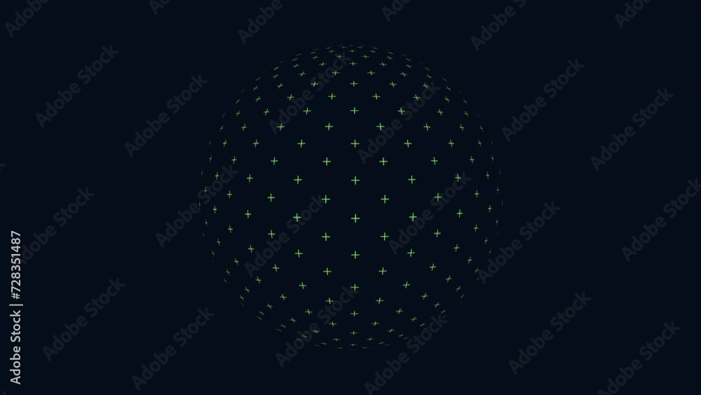 A black sphere with a symmetrical pattern of evenly spaced, small green dots on its surface, against a dark background A black sphere with a symmetrical pattern of evenly spaced, small green dots on its surface, against a dark background