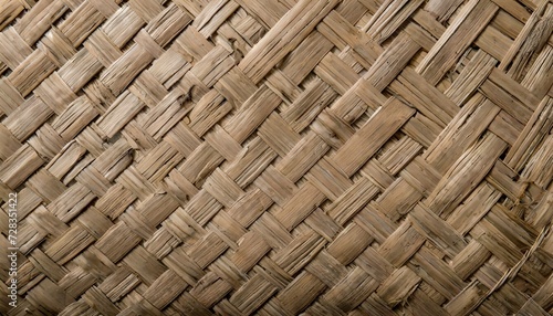 nature background of brown handicraft weave texture bamboo surface