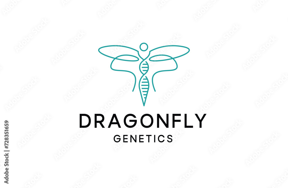 Dragonfly DNA helix logo icon design template flat vector Dragonfly DNA helix logo icon design template flat vector