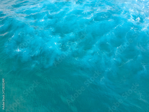 Beautiful view of bright turquoise ocean waves