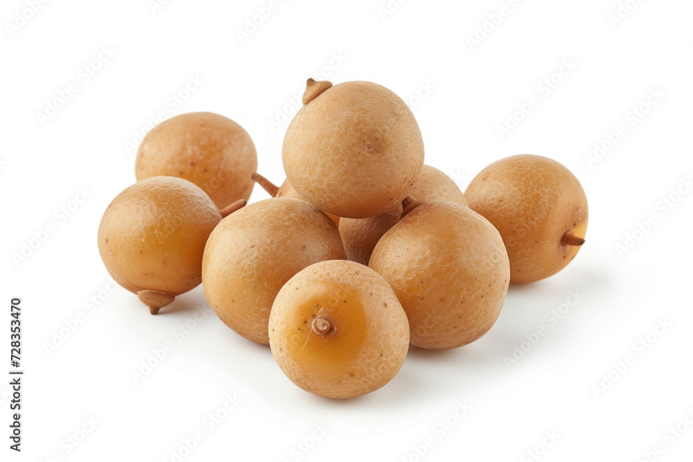 A stock image featuring a fresh longan, a tropical fruit, isolated on a white background. This Asian fruit is known for its sweet taste and is a popular ingredient in healthy diets. A stock image featuring a fresh longan, a tropical fruit, isolated on a white background. This Asian fruit is known for its sweet taste and is a popular ingredient in healthy diets.