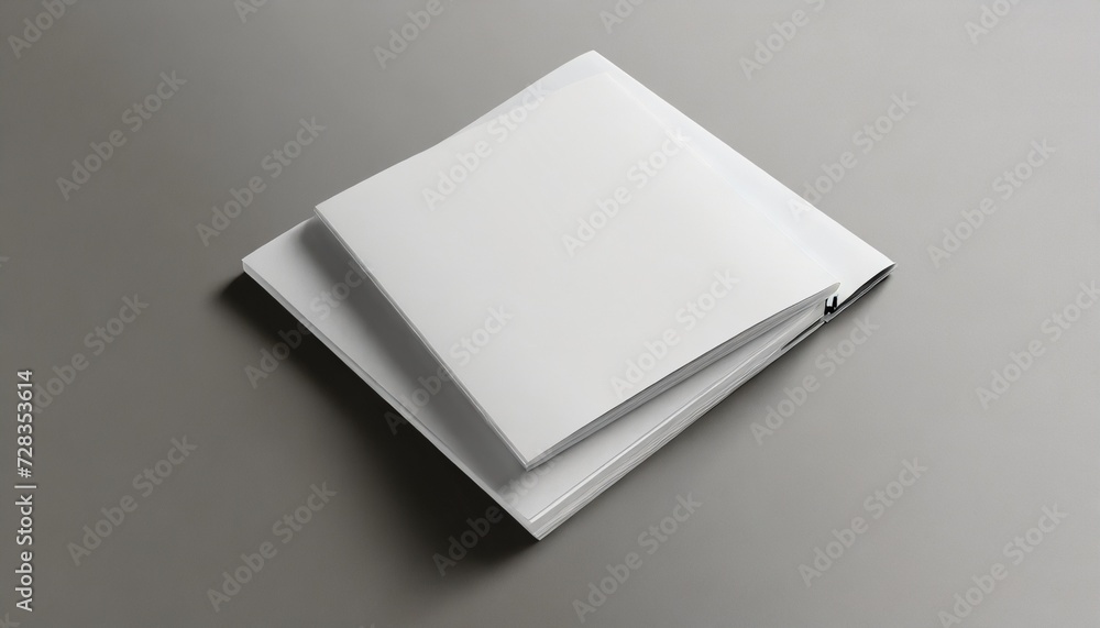blank square photorealistic brochure mockup on light grey background blank square photorealistic brochure mockup on light grey background