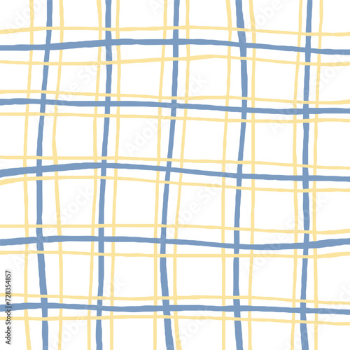 Retro dull dirty colors grid stripes vector pattern. Hand drawn doodle geometric abstract stripped plaid background.