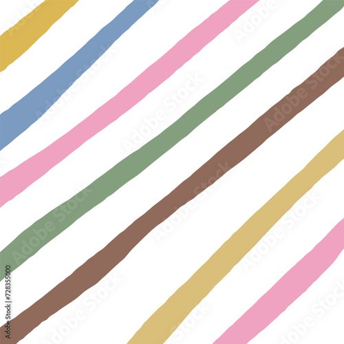 Retro dull dirty colors horizontal stripes vector pattern. Hand drawn doodle geometric abstract stripped background.