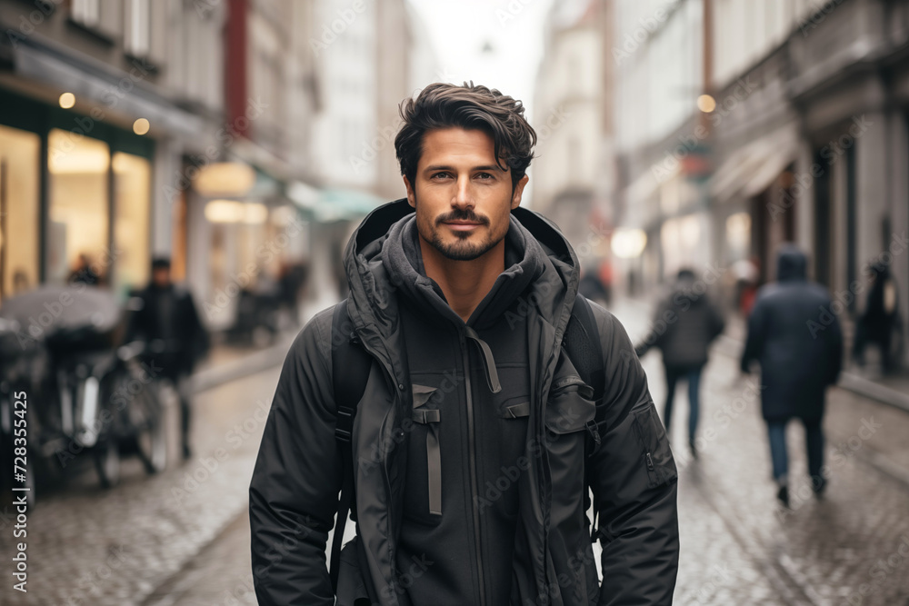 Male on Street in Urban Style Male on Street in Urban Style