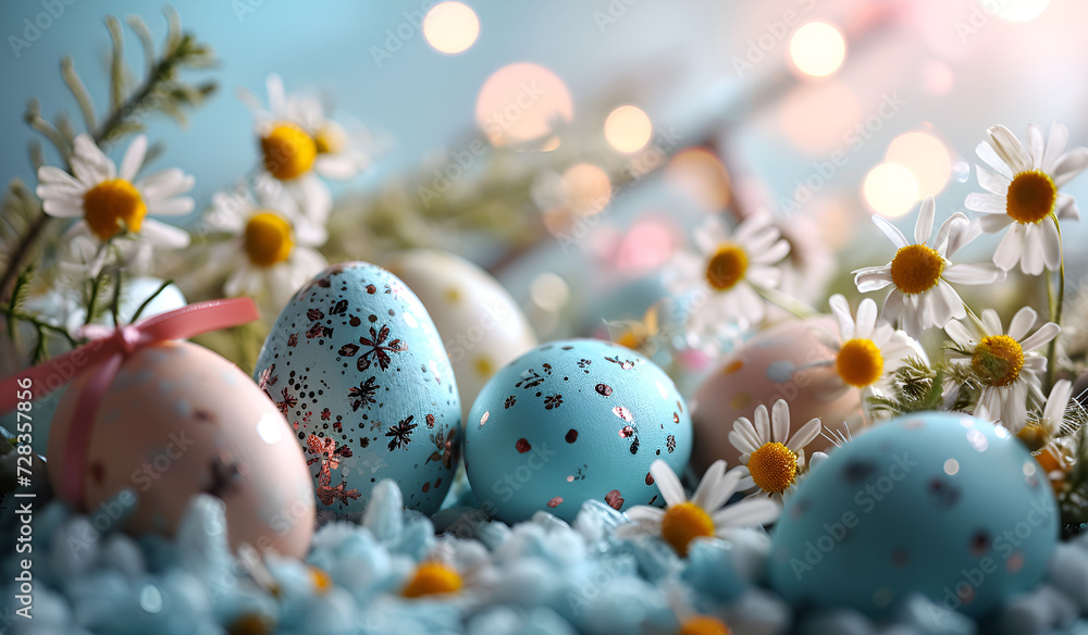 A Group of Eggs Surrounded by Flowers A Group of Eggs Surrounded by Flowers