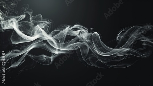 Whirls of Mystery: Abstract Smoke in Black and White Background