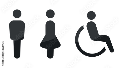 Gender restroom sign. Toilet line icon, linear style vector pictogram. WC gender symbol.