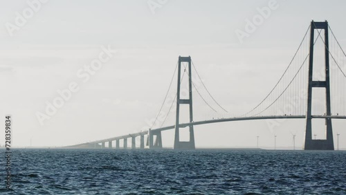 Cars On The Great Belt Bridge, Denmark