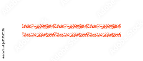 Hand drawn simple double red line drawn with wax crayon, chalk or charcoal. Uneven wax dry texture for underlining or highlighting text. Pencil drawn line, strikethroughs, underlines. grungy vector