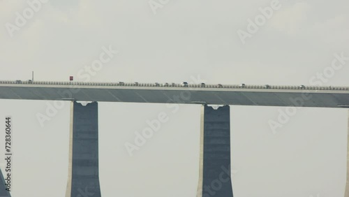 Cars Traveling On The Great Belt Bridge photo